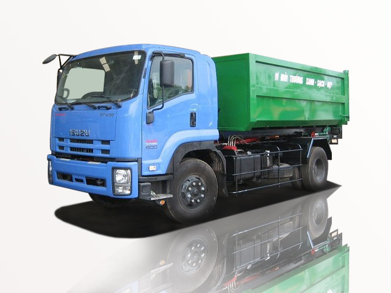 Xe Chở Rác Thùng Rời Hooklift Isuzu 10 Khối FVR34L